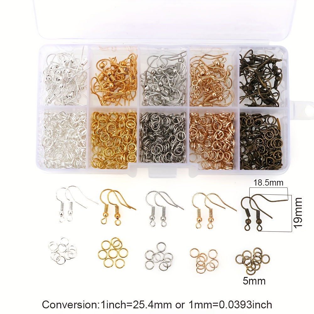 600PCS Iron Ear Hook And Ring for DIY Earring Making